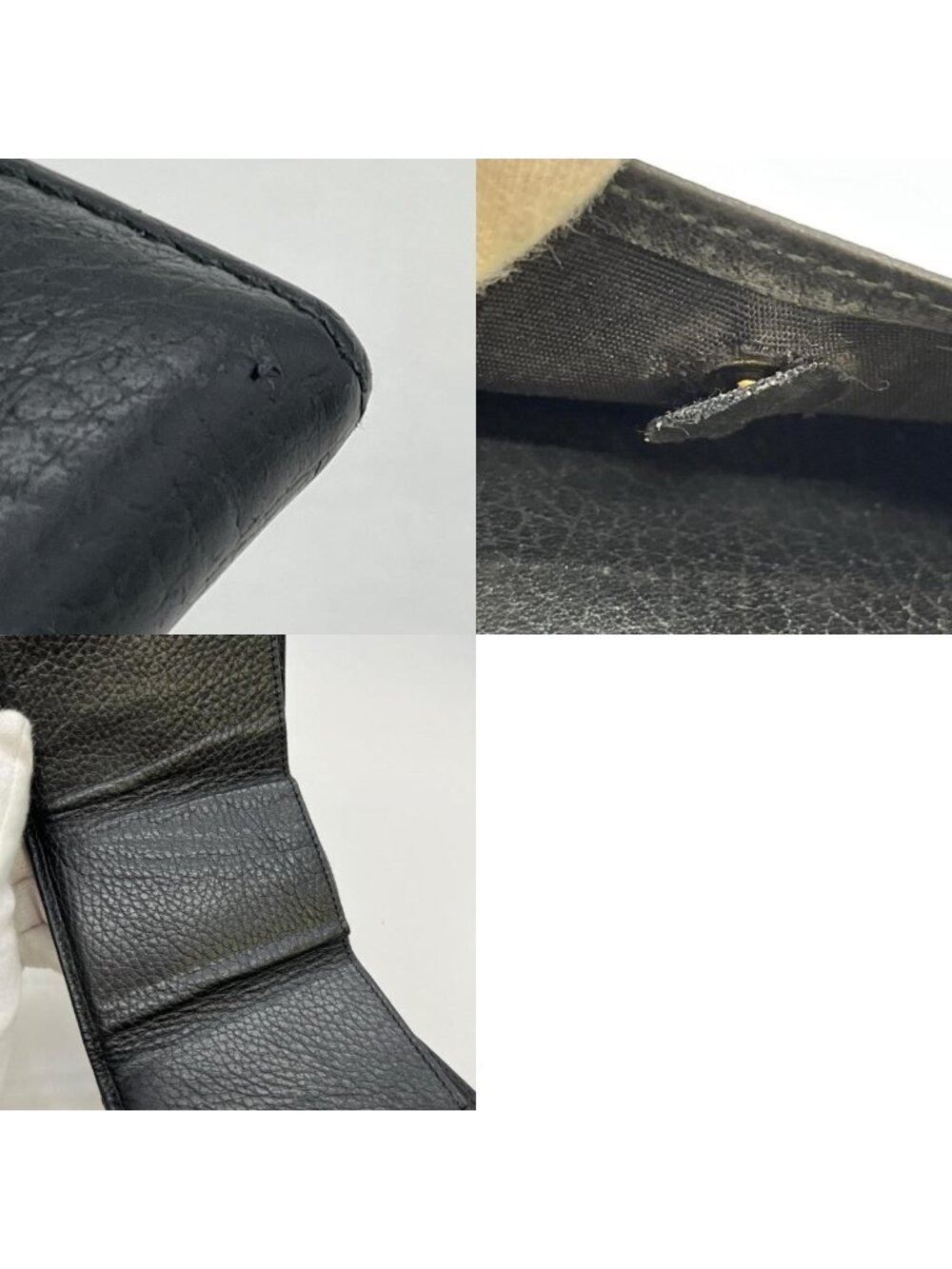 Gucci Trifold Wallet GG Marmont Hook Calfskin Leather Black - Picture 10 of 10